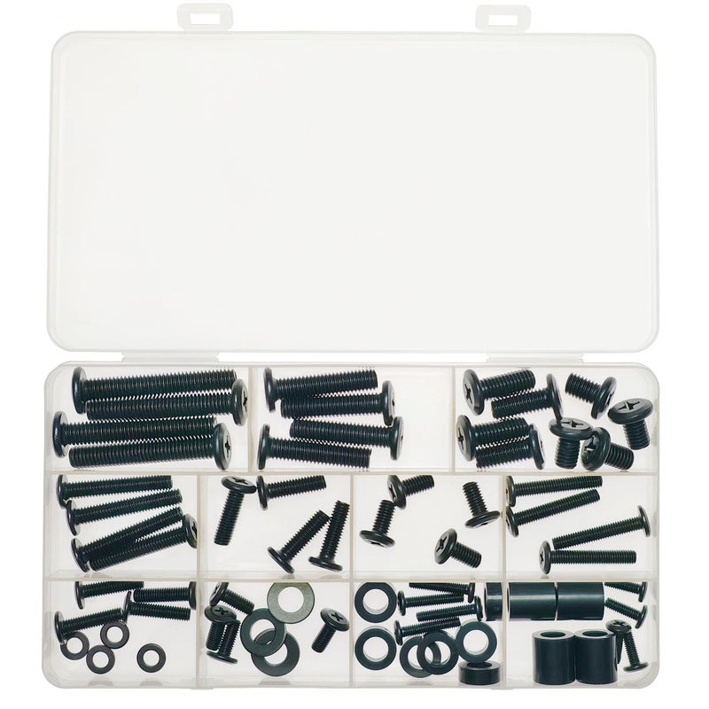 TuLick Universal TV Mounting Screw Kit, M4 M5 M6 M8 Screws Set for Most TV Monitor VESA Mount up to 80 inch, Washers and Spacers - Image 1